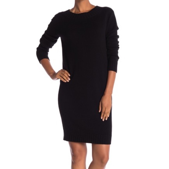 Vince Dresses & Skirts - New Vince Long Sleeve Ribbed Knit Dress Black XS